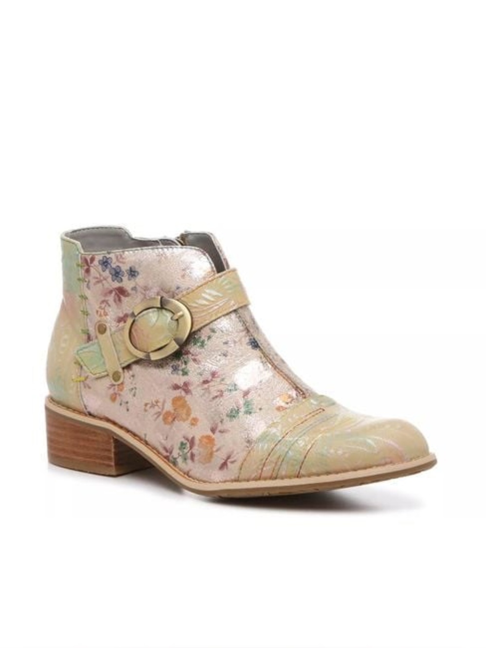 L’Artiste Coralie Floral Embossed Ankle Boots in Beige - Women